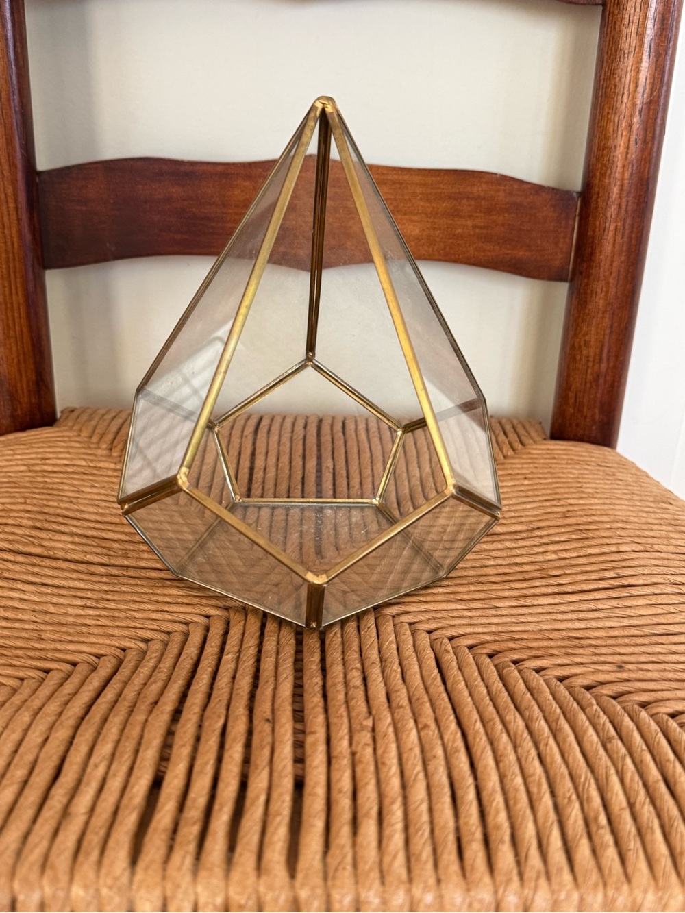 Glass Gold Geometric Triangle Terrarium Boho Botanical